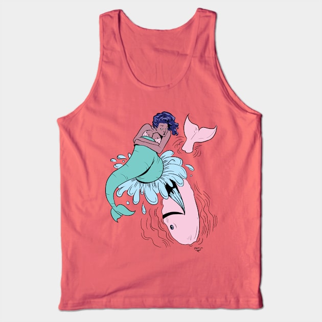 Whale and Mermaid Tank Top by Victor Maristane